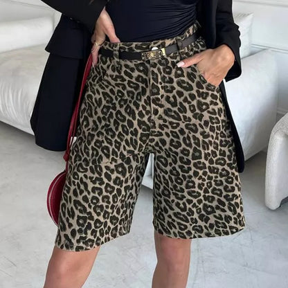 Dame leopardmønster shorts Stilla