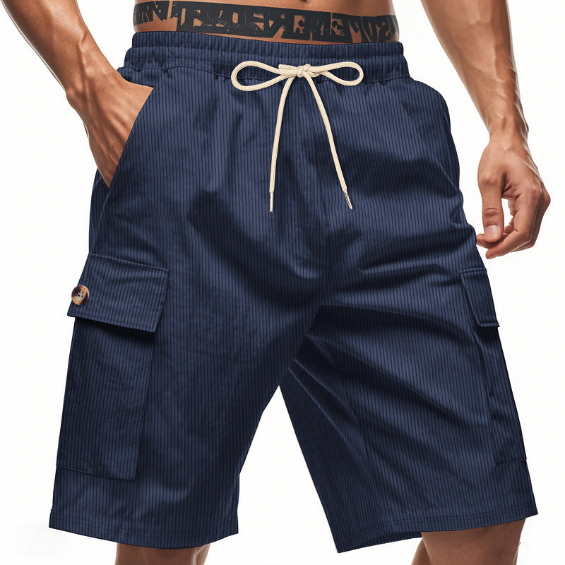 Herre Cargo-Shorts med elegante striber og praktiske sidelommer Stilla
