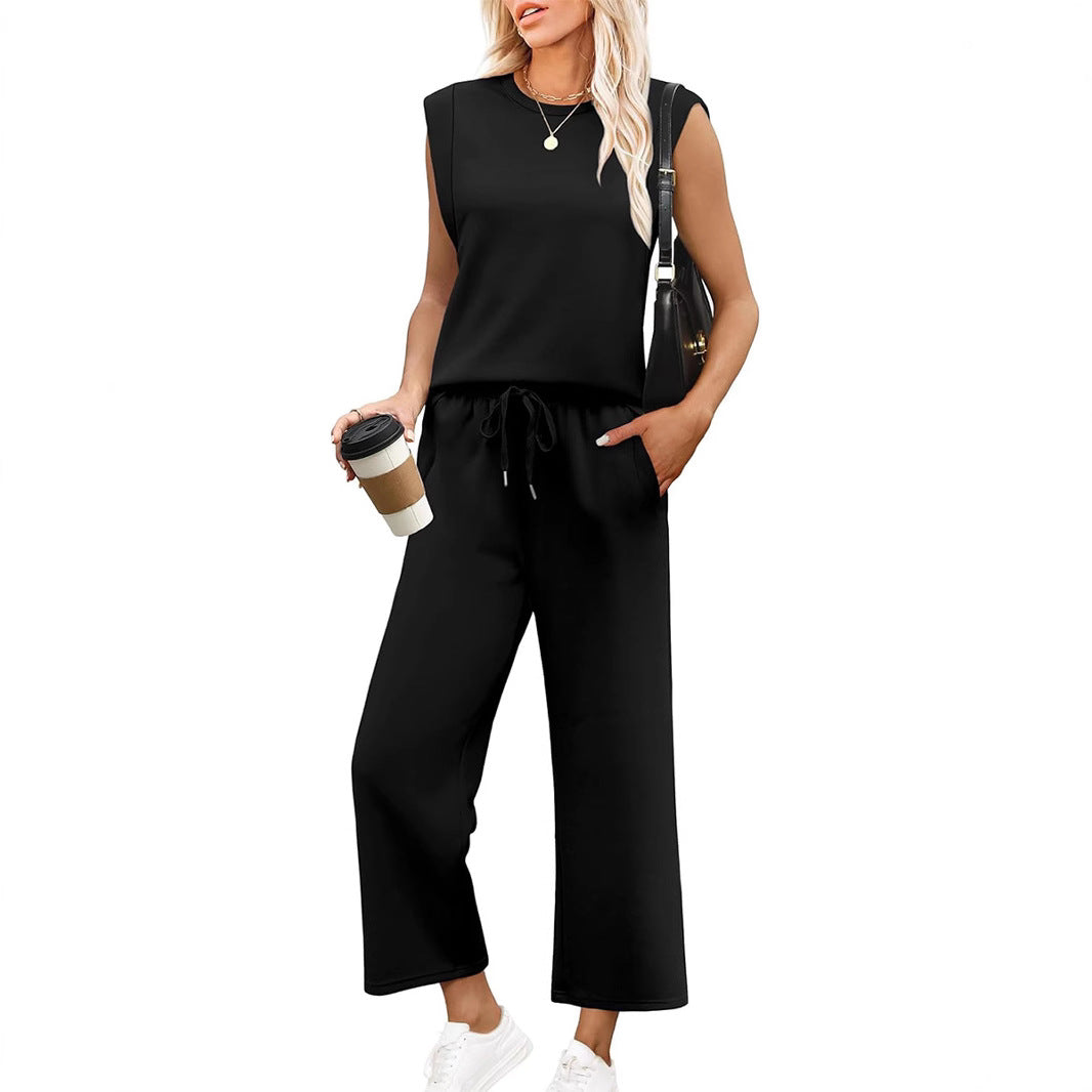 Dame Relaxed Fit Jumpsuit med forkortede ærmer og behagelig talje Stilla
