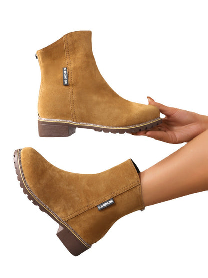 Dame Mode Ankelstøvler i Nubuck med Lynlås Stilla