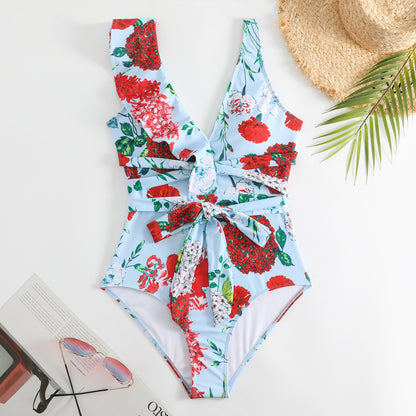 Dame elegant badetøj sæt med blomster indpakningsdesign Stilla