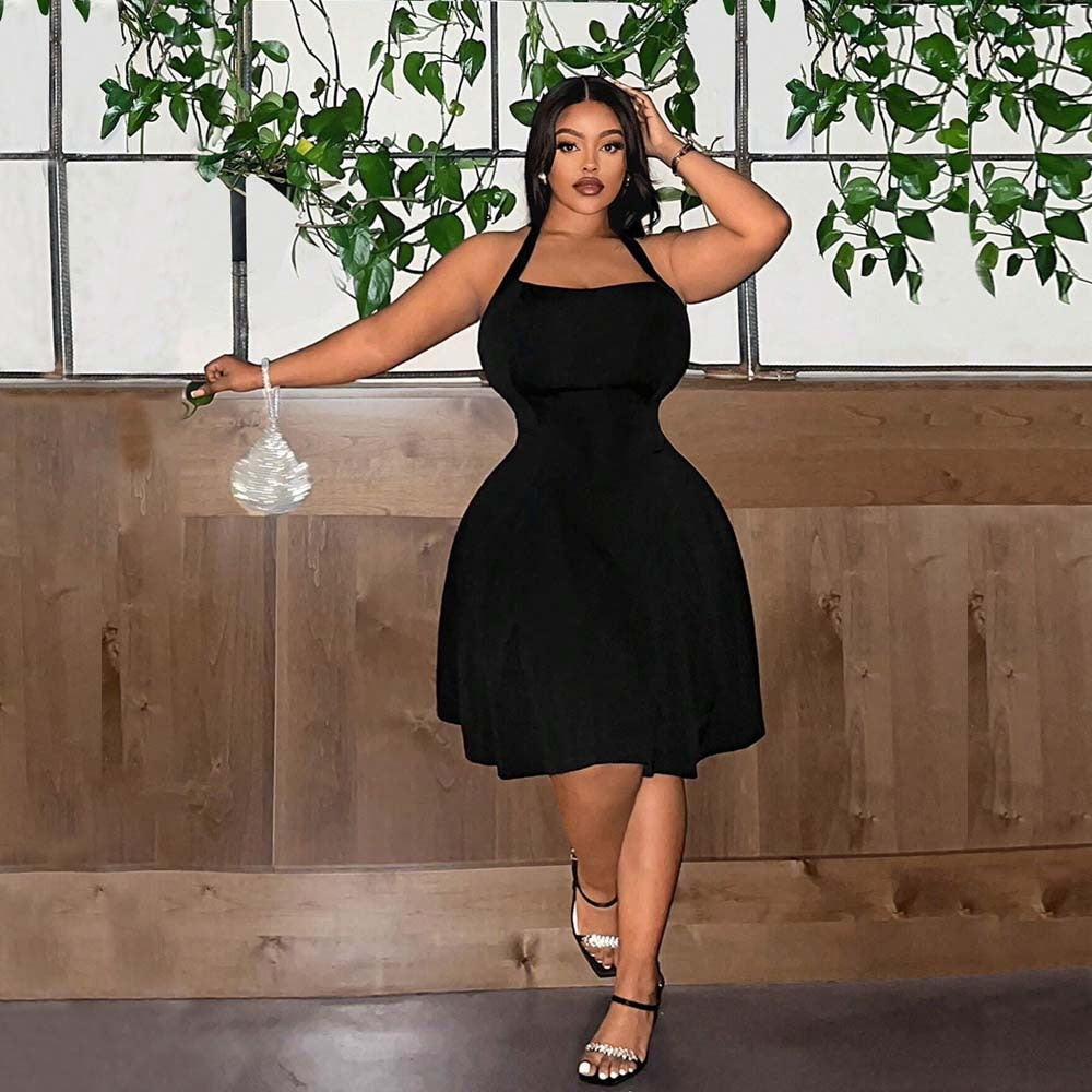 Dame elegant A-linje kjole med skulderløst design Stilla