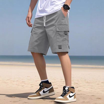 Herrer Cargo-Shorts med praktiske sidelommer og elastisk talje Stilla