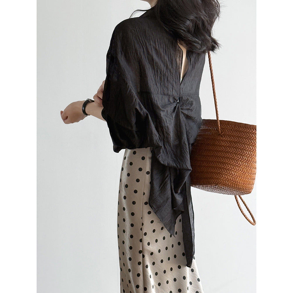 Dame afslappet silke blouse med skjult lukning Stilla