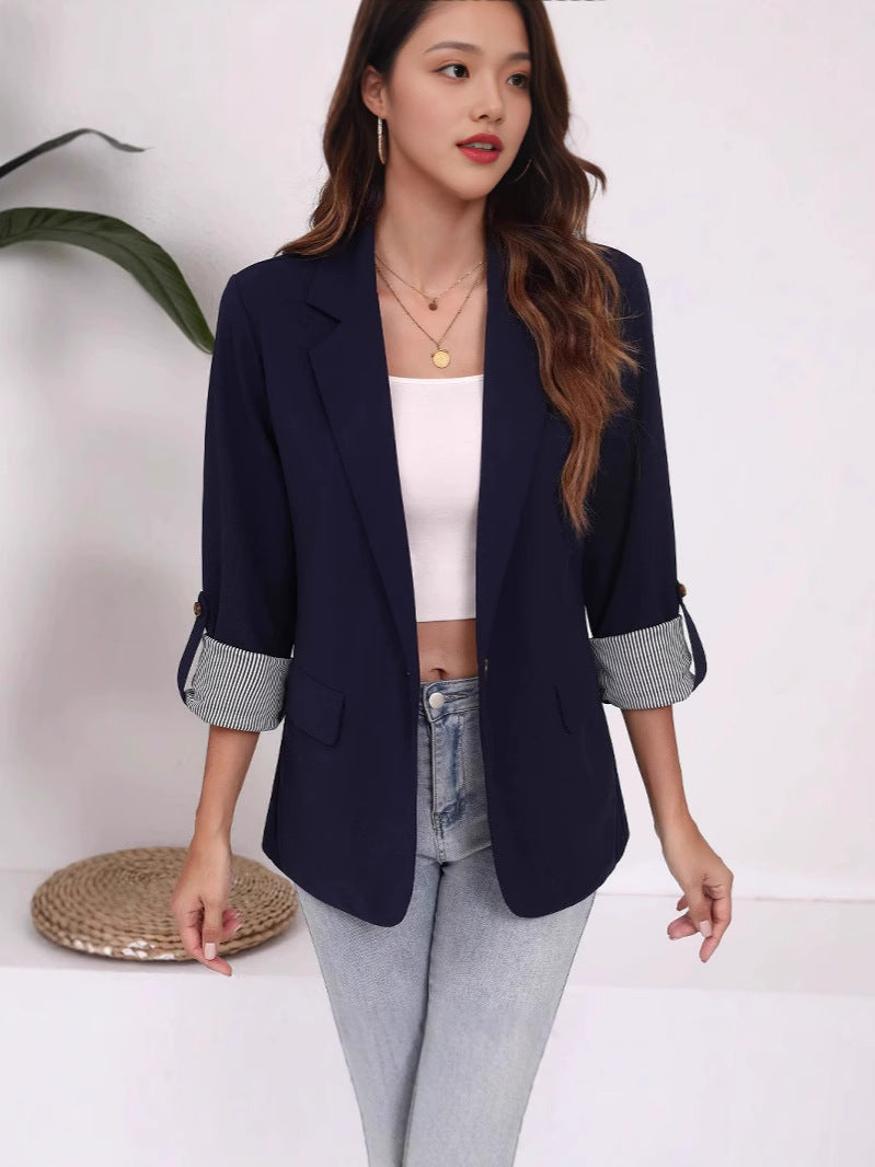 Dame Elegant blazer med afslappet snit og dyb revers Stilla