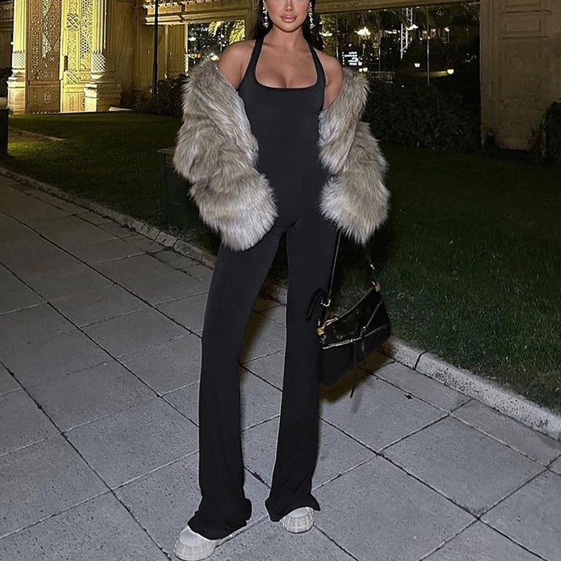 Dame elegant jumpsuit med raffineret rygudskæring og komfortable ben Stilla