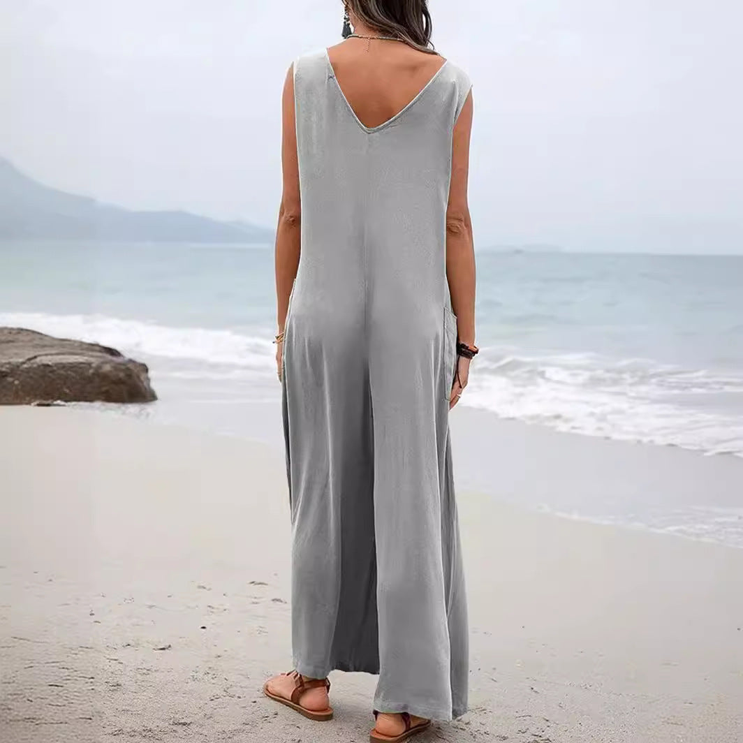 Dame Fritid Løs ærmeløs Jumpsuit Stilla