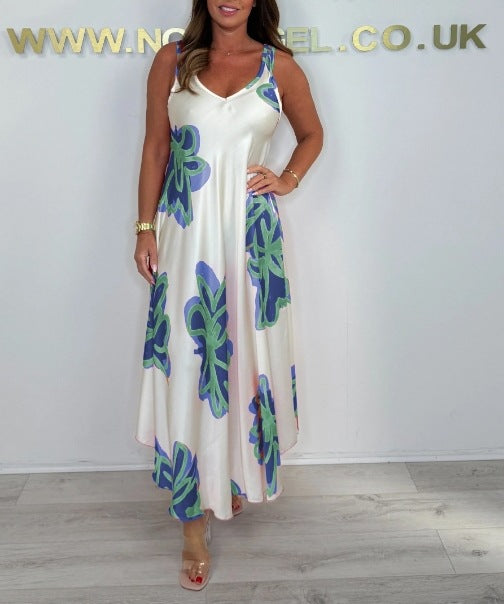 Dame Elegant Floral Maxi Kjole Stilla