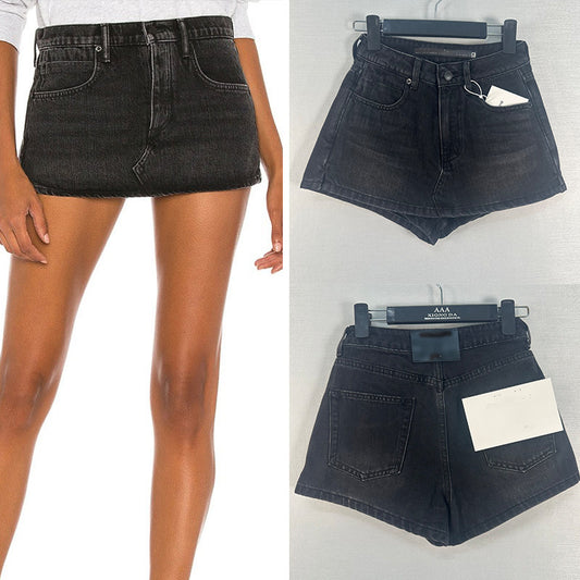 Dame afslappede denim shorts med høj talje og sidelommer Stilla