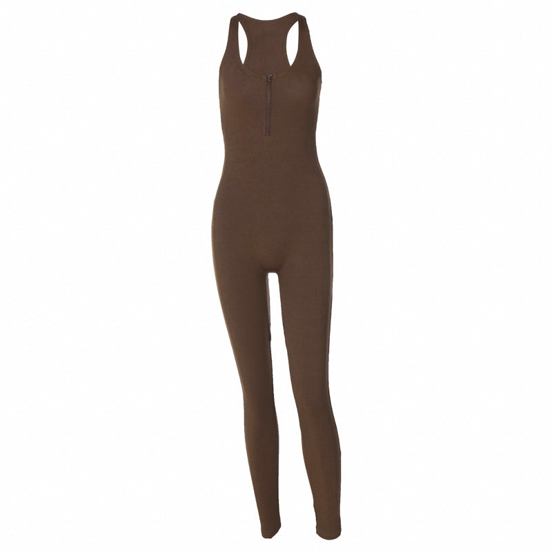 Dame Sporty Langærmet Jumpsuit med Lynlås Stilla