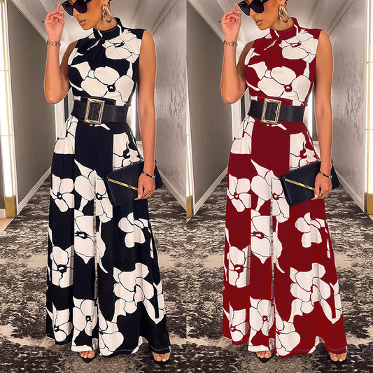 Dame Langærmet Jumpsuit med elegant snit og bredt ben Stilla