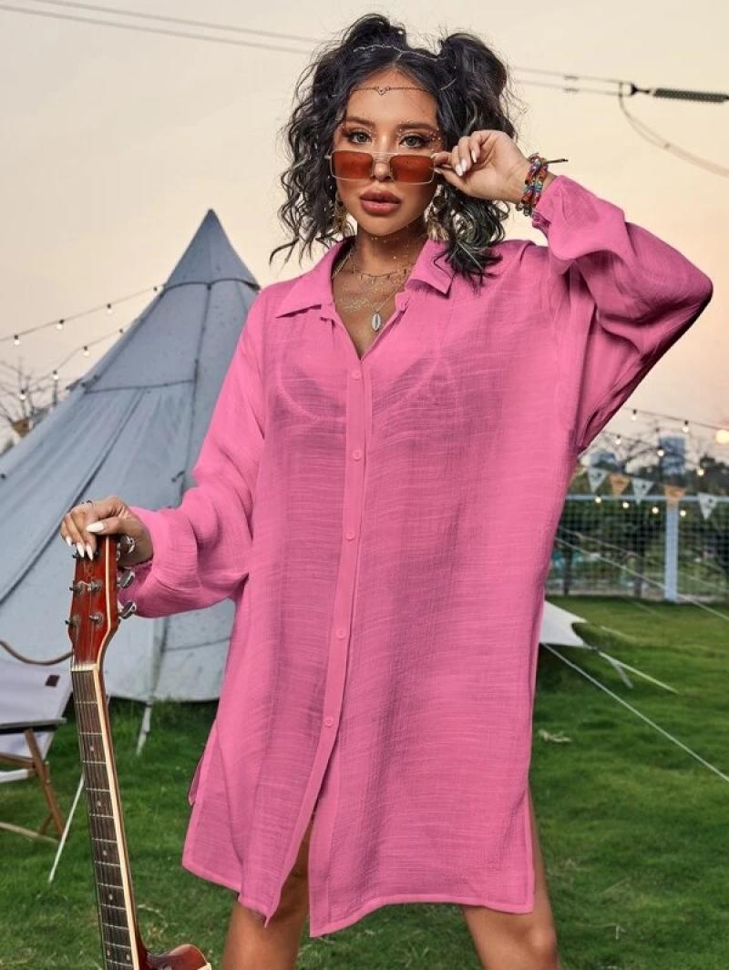 Dame afslappet skjortekjole Stilla