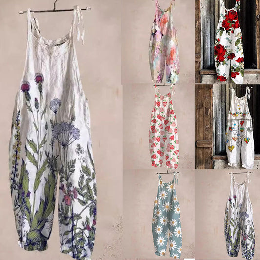 Dame Kunstnerisk Tryk Overall Jumpsuit Stilla