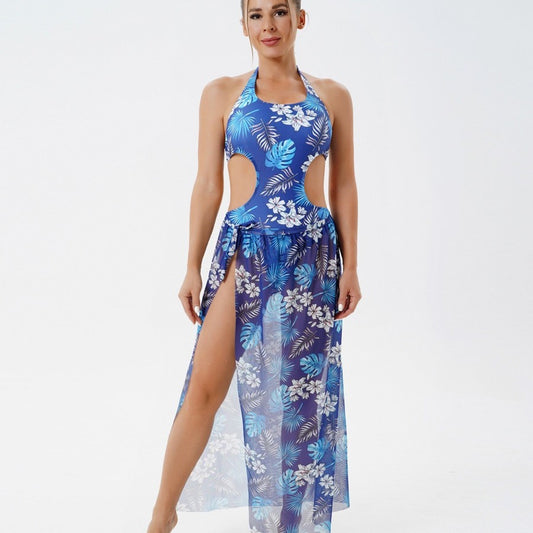 Dame Cut-Out Badedragt med transparent Strandkjole Stilla