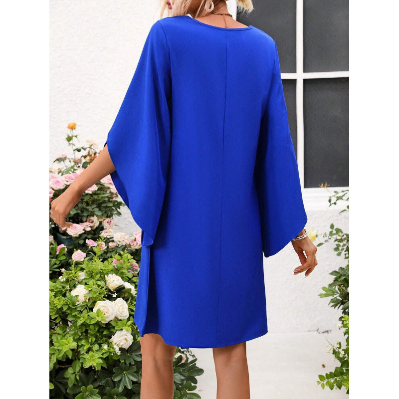 Dame Elegant jersey kjole med vid pasform og raffinerede vingeærmer Stilla