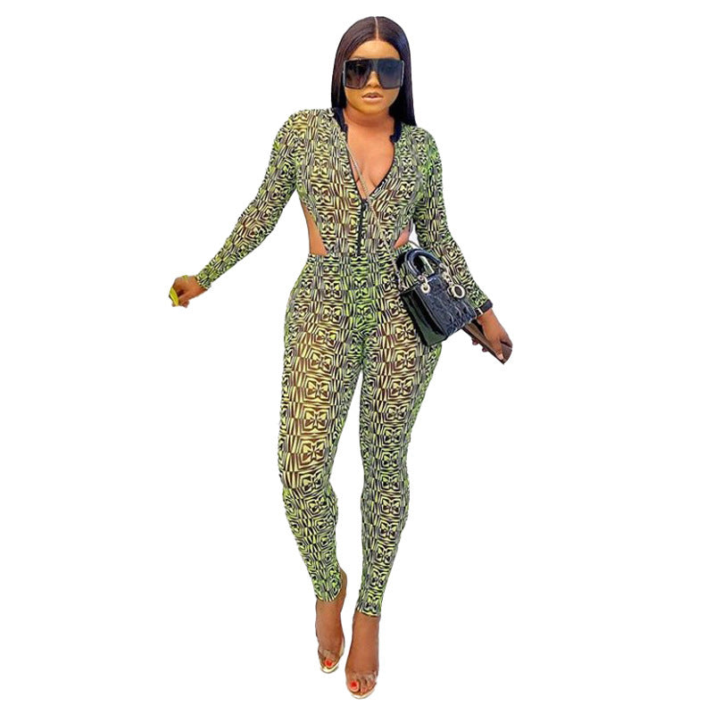 Dame Cut-Out Jumpsuit med raffineret geometrisk design Stilla