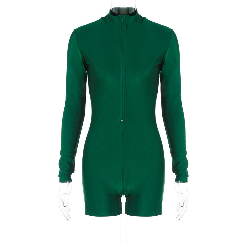 Damer Højhævet Langærmet Jumpsuit med figursyet Snit og praktisk Lynlås Stilla