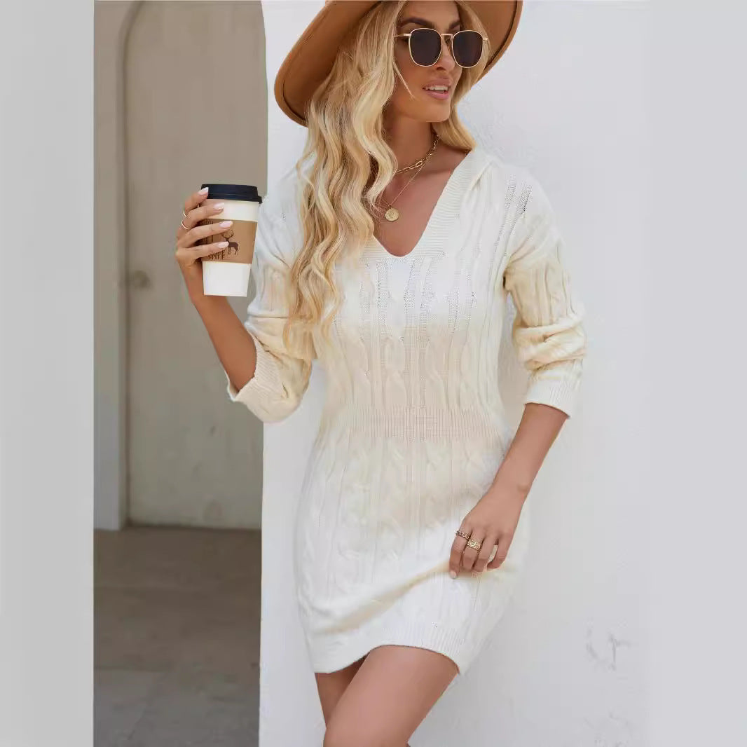 Femme Kabelstrik Pullover Kjole Stilla