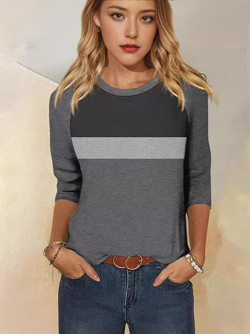 Dame afslappet langærmet skjorte med moderigtigt farveblok-design og komfortabel pasform Stiila