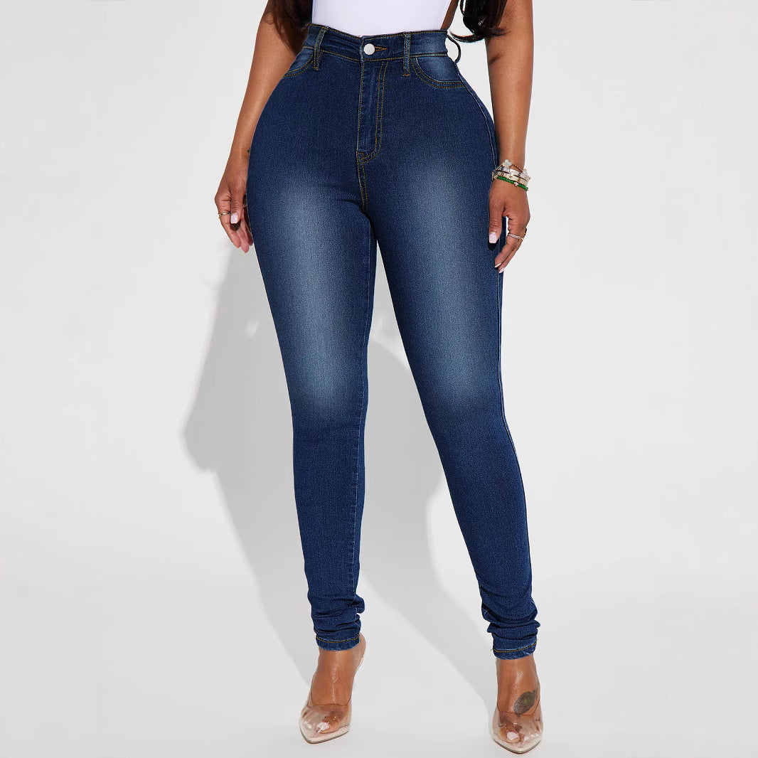 Dame højtaljede skinny jeans med figurnær design og komfortabel stretch Stilla