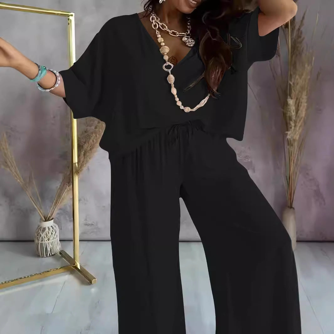 Dame Afslappet V-udskæring Jumpsuit Stilla
