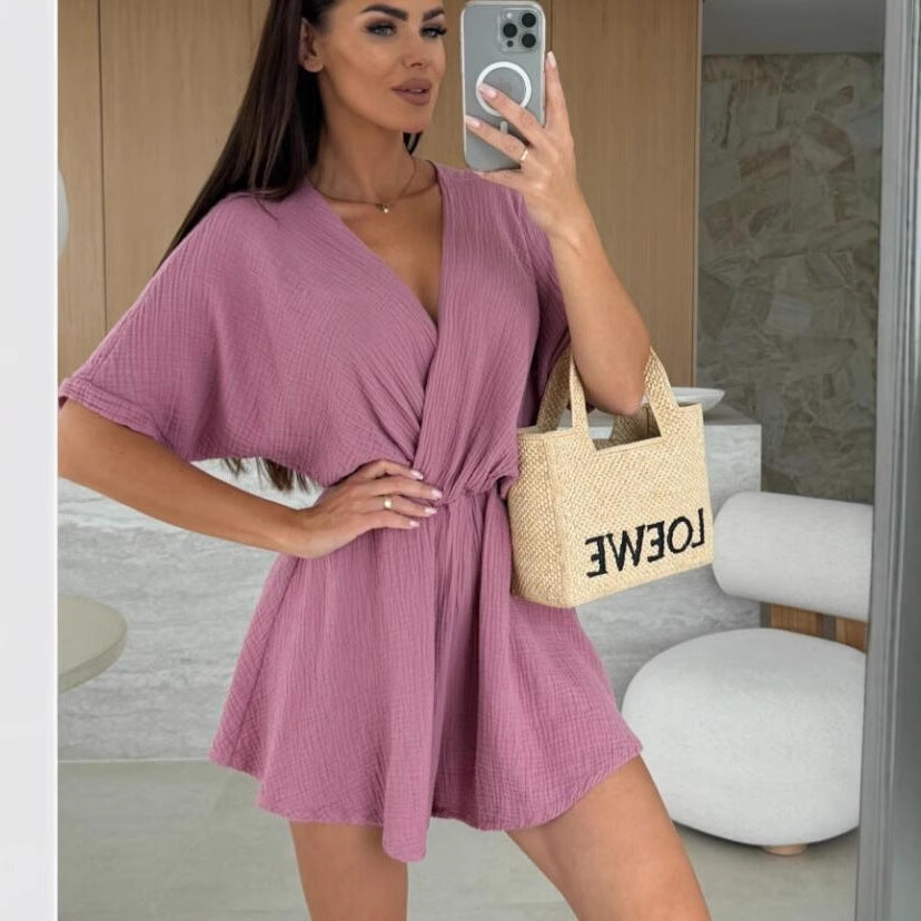 Femme Cozy Wrap-Style Jumpsuit Stilla
