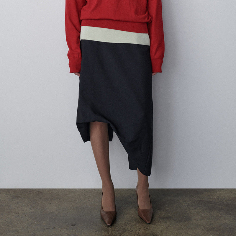 Dame elegant Culotte med høj talje og asymmetrisk snit Stilla