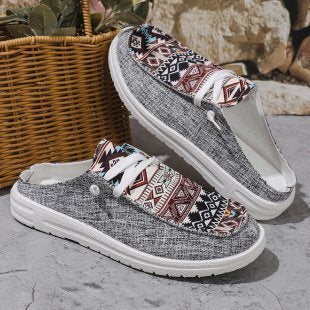 Dame Komfortable Slip-On Sneakers med moderne Ethno-Design Stilla
