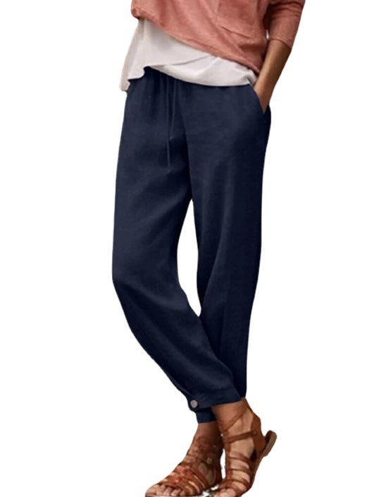 Dame afslappede og behagelige sommerbukser med sidelommer Stilla