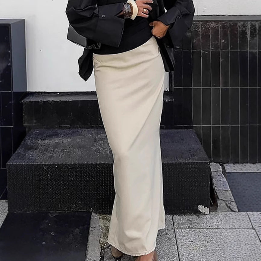 Dam elegance Maxikjole med høj talje og flydende snit Stilla