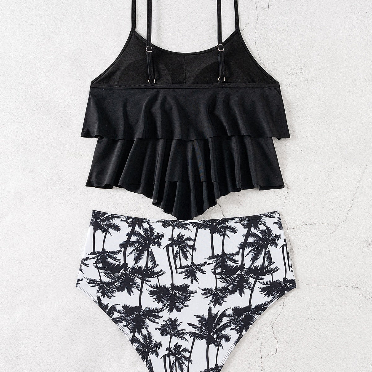 Dame Designer Badedragt med Flæse og PalmTryk Stilla