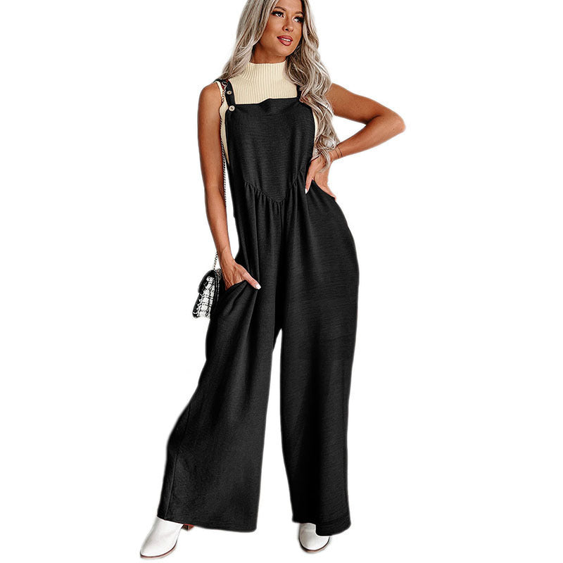 Damer over størrelse jumpsuit med bredt ben og elegante detaljer Stilla