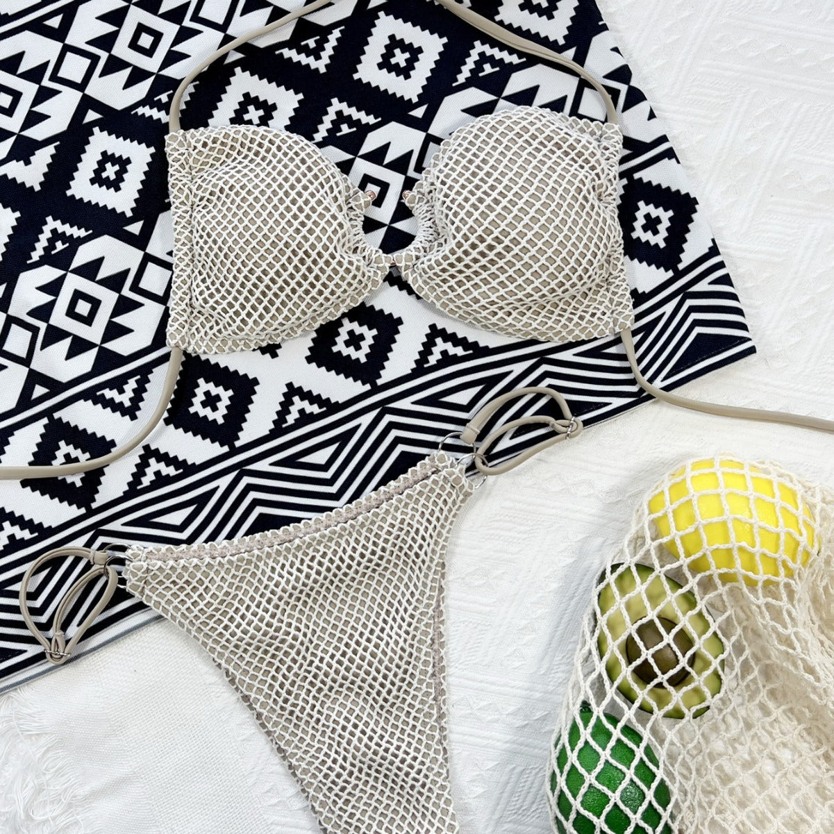 Dame Bikini med netdesign Stilla