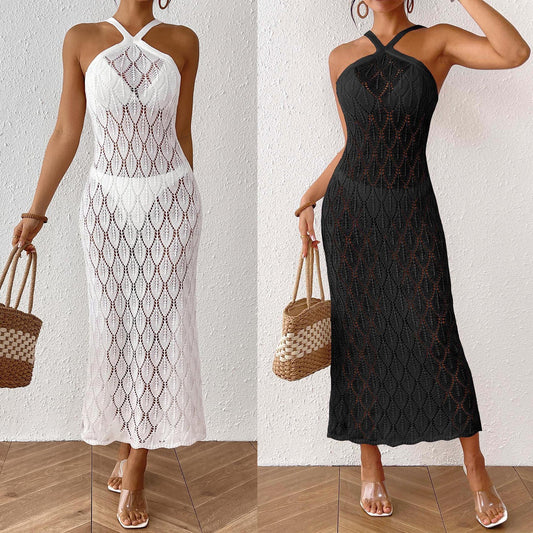 Dame Elegant Hæklet Maxi Kjole Stilla