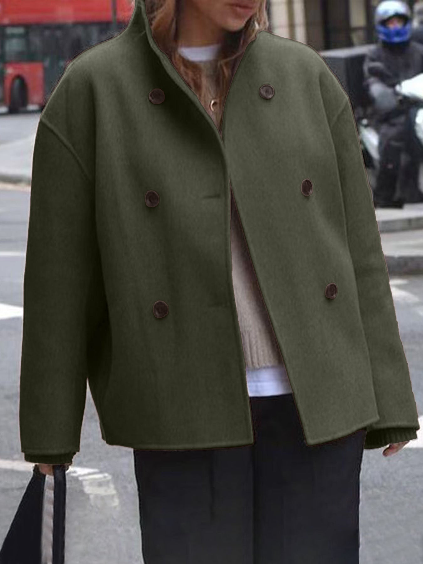 Stilla | Oversize trendy vest med knaplukning