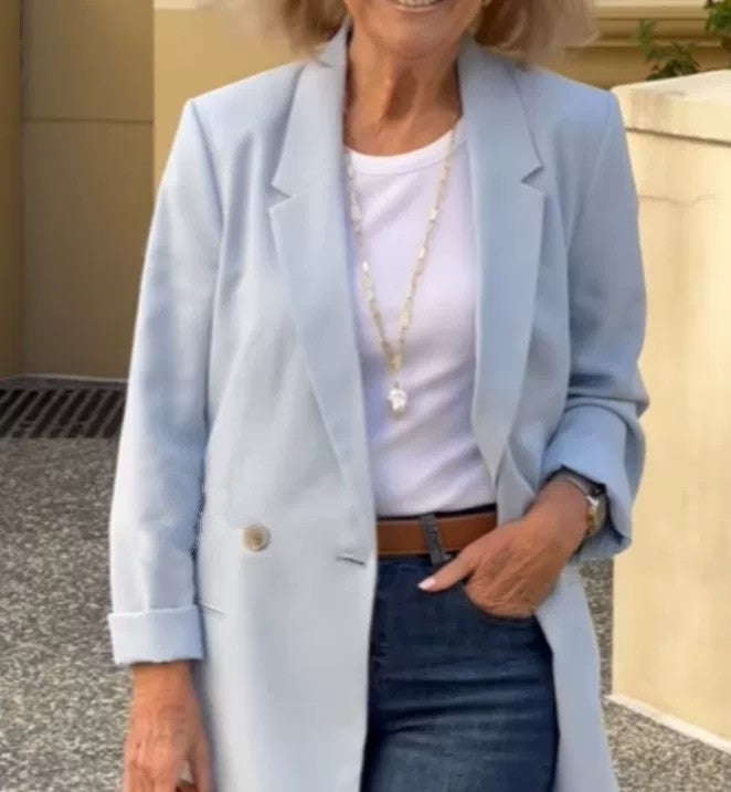 Dame Elegant Blazer i afslappet snit med høj revers Stilla