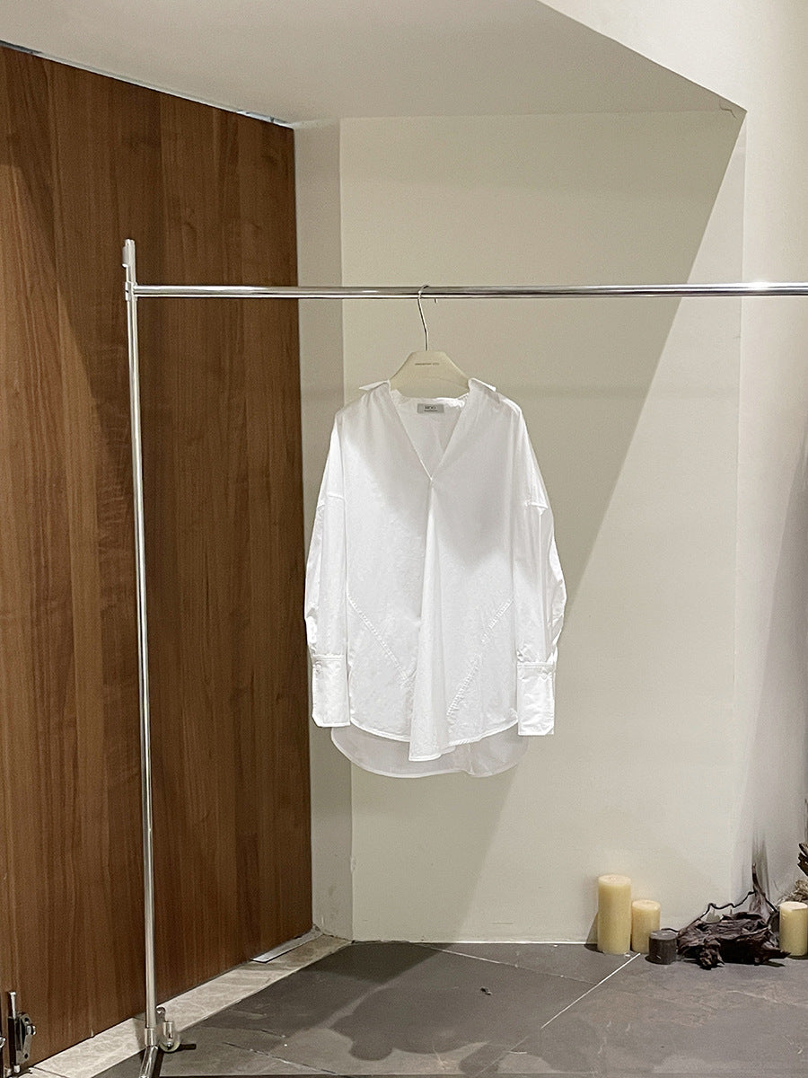 Dame afslappet og elegant bluse med asymmetrisk kant Stilla