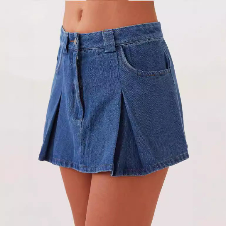 Dame Denim Latzbluse i moderne snit med praktiske lommer Stilla