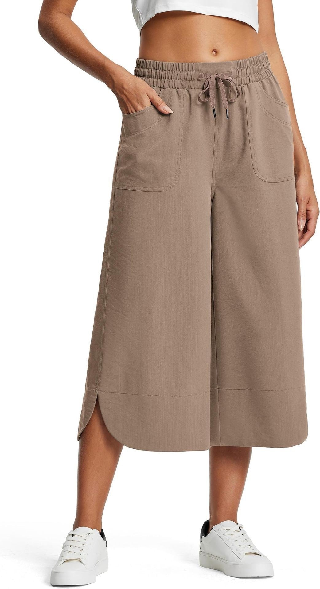 Dame afslappede culottes med elastisk talje og sidelommer Stilla