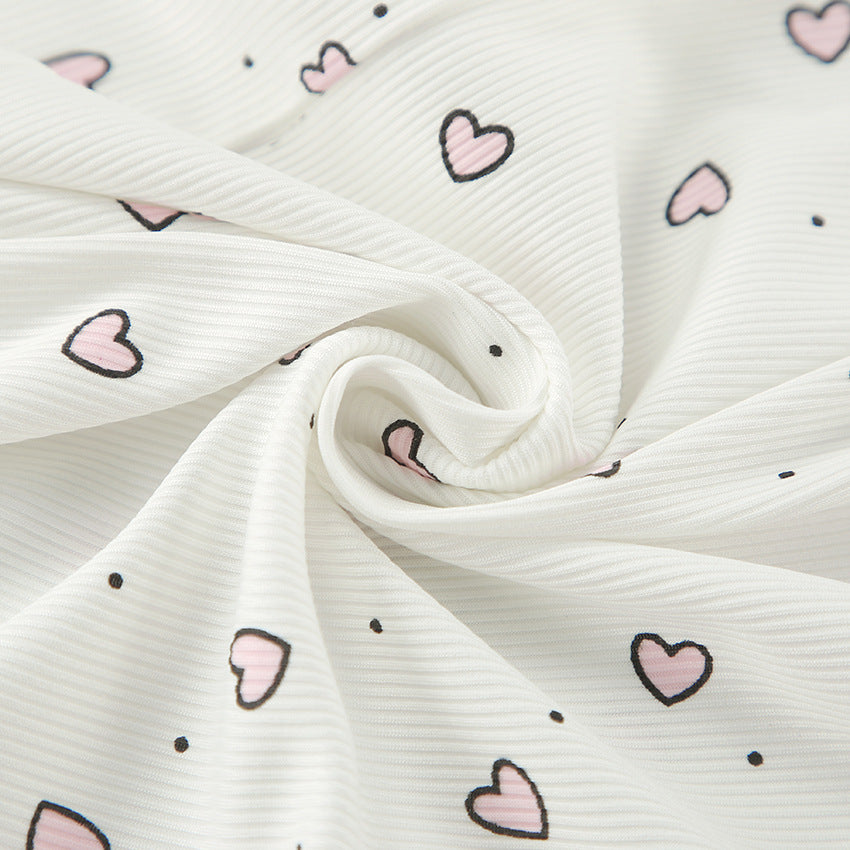 Dame afslappet pyjamas sæt med voluminøse flæse detaljer Stilla