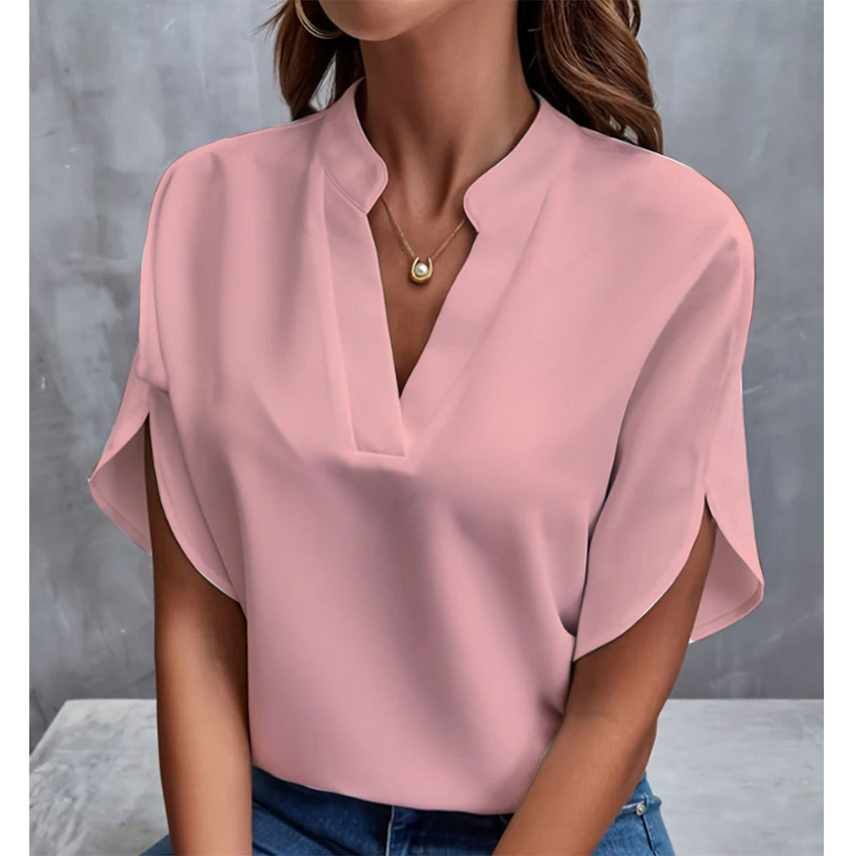 Dame elegant bluse med løs pasform Stilla