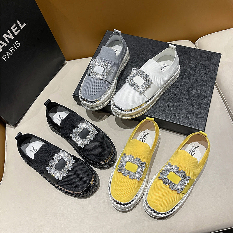Dame Mode Slip-On Sneakers med glitrende smykkedetail Stilla