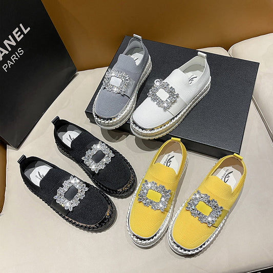 Dame Mode Slip-On Sneakers med glitrende smykkedetail Stilla