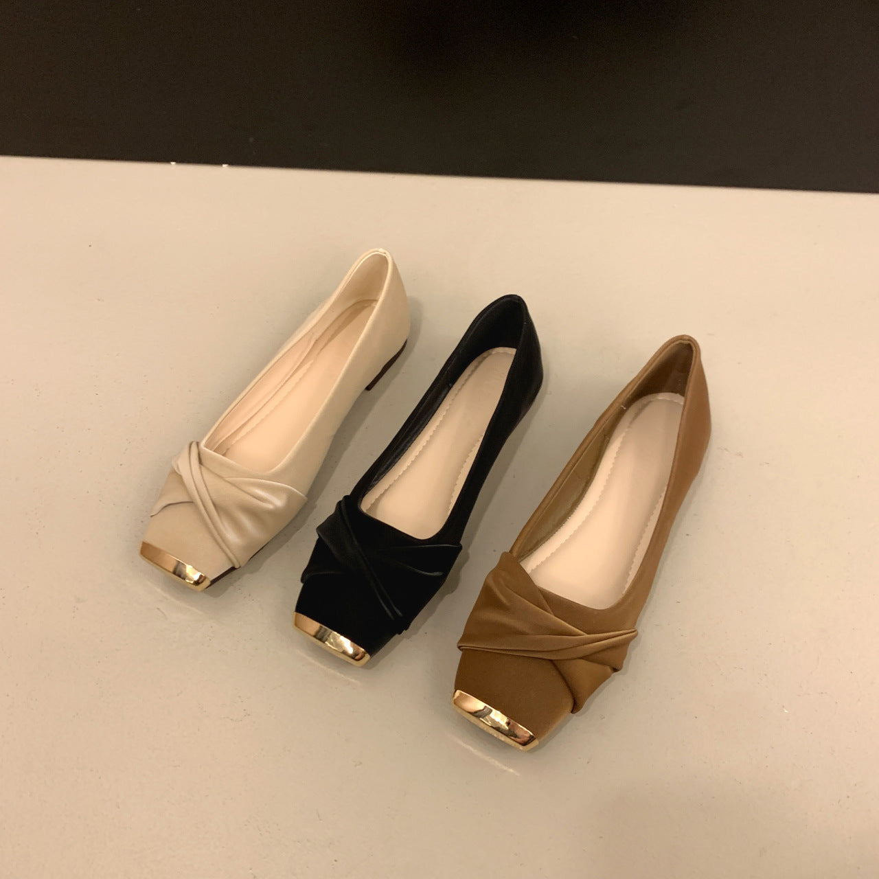 Dame Elegant Blokhæls Ballerinas med dekorativ knude Stilla