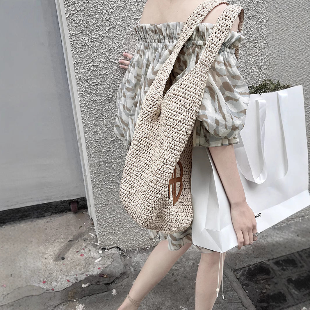 Dame afslappet minikjole med elastisk talje og flæsedetaljer Stilla