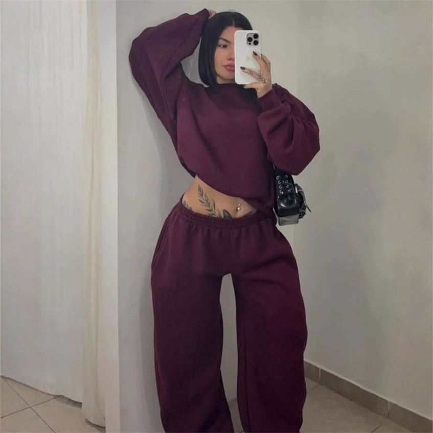 Dame afslappet oversized sweatshirt- og joggingbuksesæt Stilla