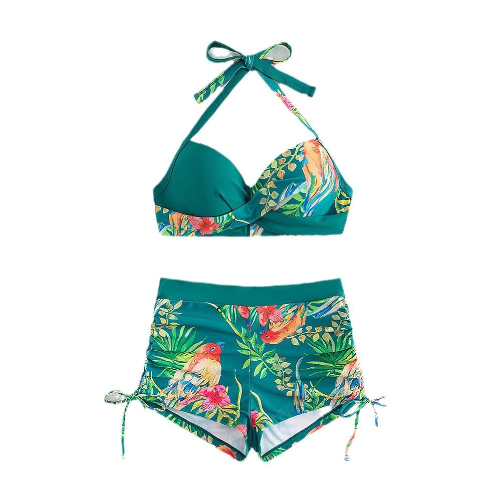 Dame To-delt Bikini-sæt med blomsterdesign og komfortable shaping-bukser Stilla