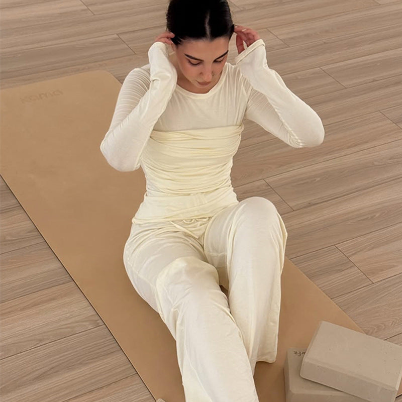 Dame Sporty Jumpsuit med Rynker og Lange Ærmer Stilla
