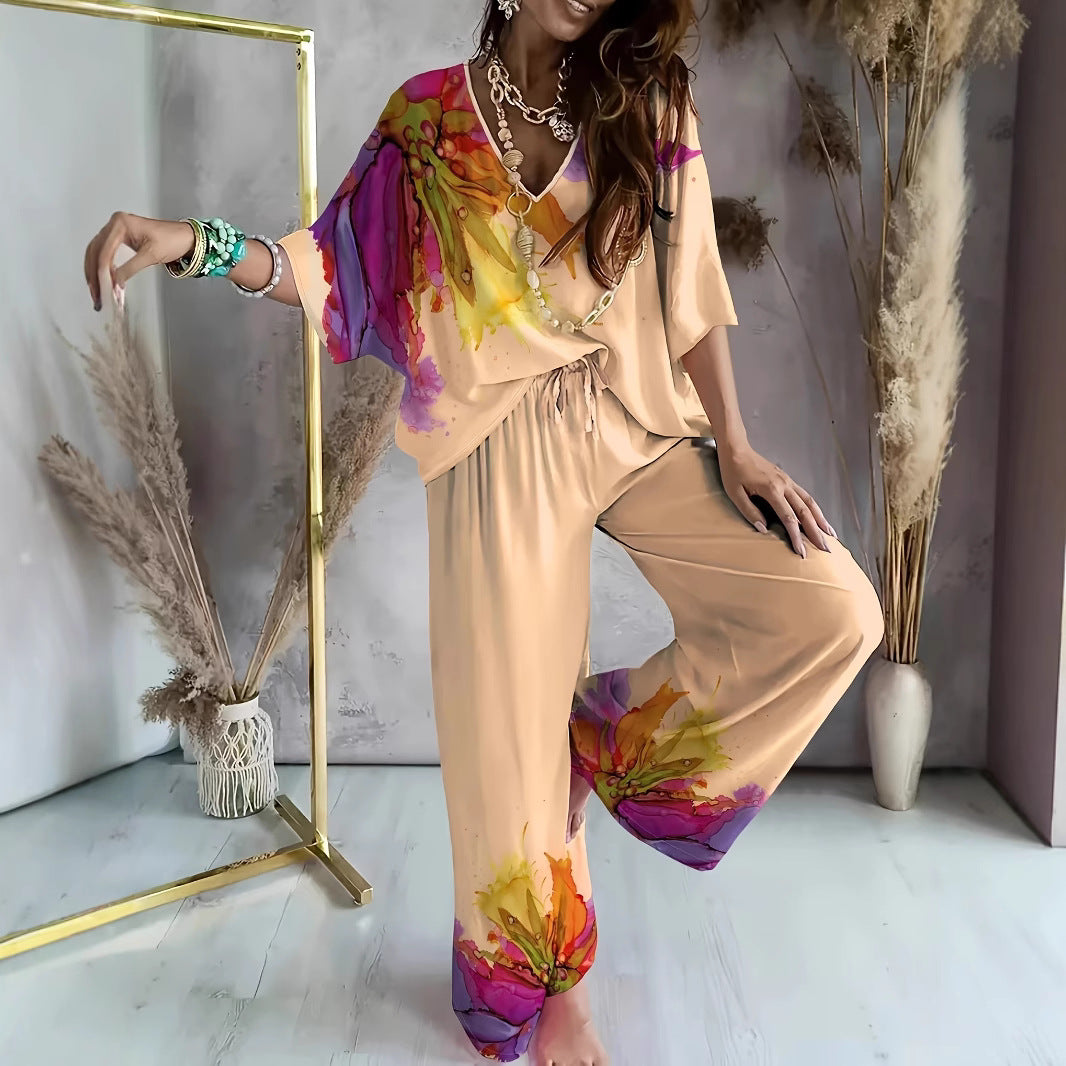 Dame afslappet jakkesæt med løstsiddende snit og moderne print Stilla