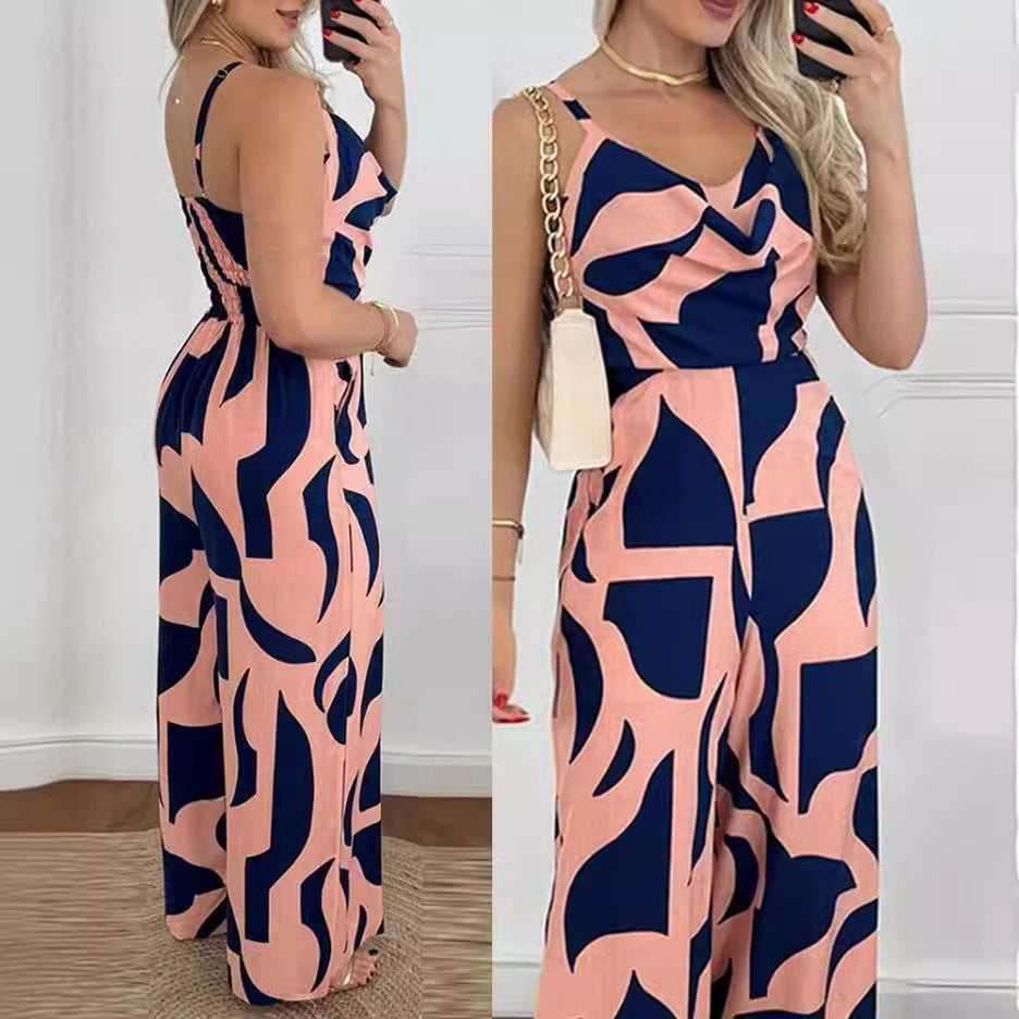 Dame stilfuld Jumpsuit med elegant print Stilla